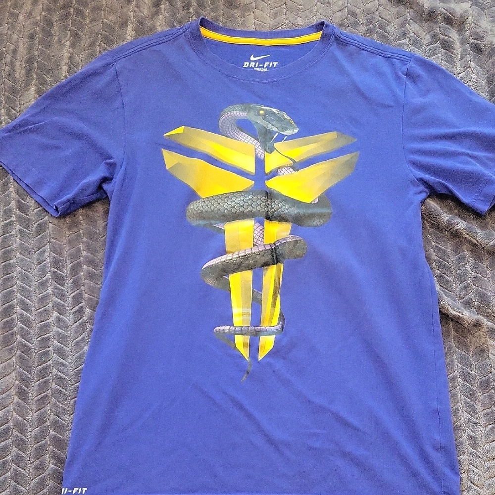 Nike Blue Tee with Yellow Snake Graphic